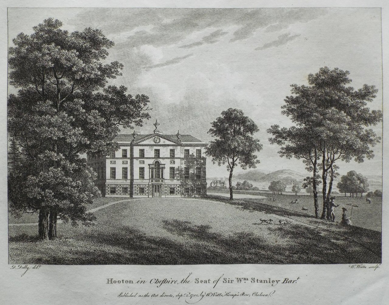 Print - Hooton, in Cheshire, the Seat of Sir Wm. Stanley Bart. - Watts